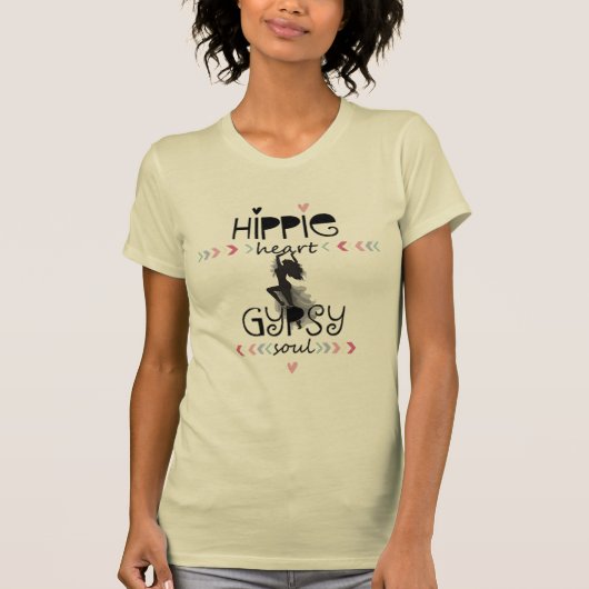 T-shirt Âme hippie de gitan de coeur (Devant)