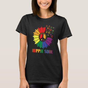 T-shirt Âme Hippie Fleur Symbole de Paix Daisy Pour Hommes
