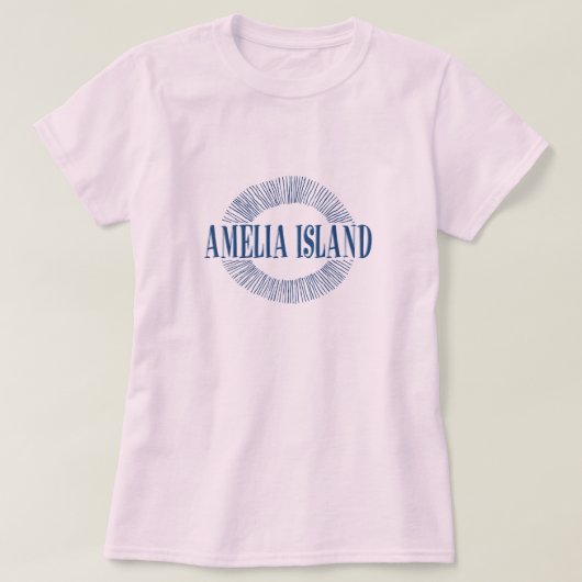 T-shirt Amelia Island dans le bleu avec la conception du (Design devant)