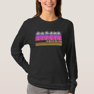 T-shirt Amelia Island Floride Style rétro Couché de soleil