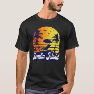 T-shirt Amelia Island Floride Sunset Beach Retro