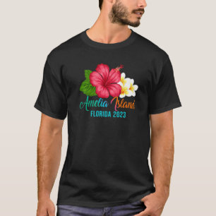 T-shirt Amelia Island Vacances Floride Hibiscus tropical F