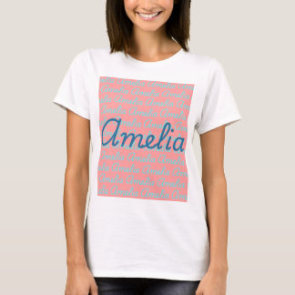 T-shirt Amelia Signature Nom Motif Design