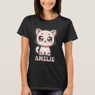 T-shirt Amelie Mignon Design de Chat pour Filles Nom Ameli