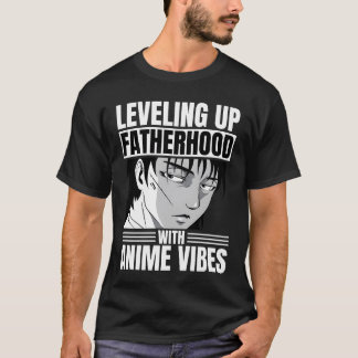T-shirt Améliorer la paternité avec des vibes d'anime Papa