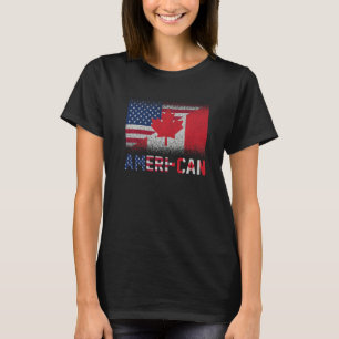 T-shirt Ameri Can Us Eh America Canada Drapeau American Ca