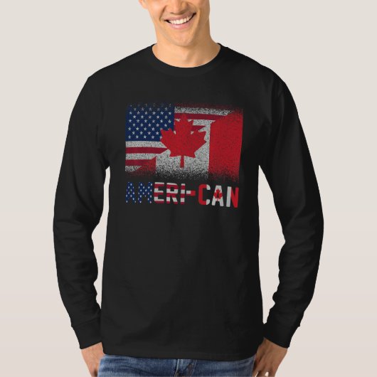 T-shirt Ameri Can Us Eh America Canada Drapeau American Ca (Devant)