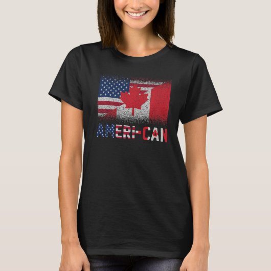T-shirt Ameri Can Us Eh America Canada Drapeau American Ca (Devant)