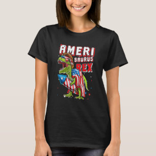 T-shirt Ameri Saurus Rex Dinosaur Joyeux 4ème De