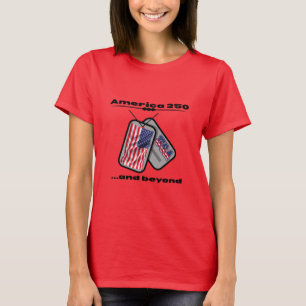 T-shirt America 250 Étiquettes de chien Drapeau améric