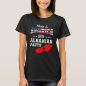 T-shirt America Albanian Parts Albania Map USA Flag Ancest (Devant)