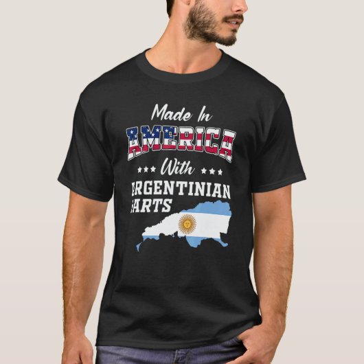 T-shirt America Argentinian Part Argentina Map USA Flag Ro (Devant)