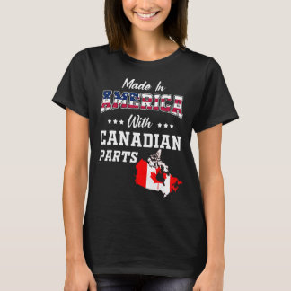 T-shirt America Canadian Parts Canada Map USA Drapeau Ance