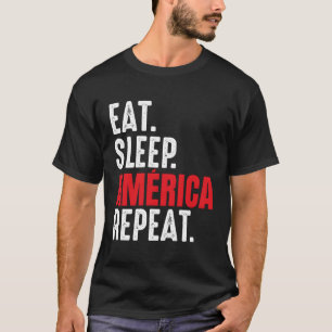 T-shirt America De Cali Mange Sleep Répéter Ventilateur Co