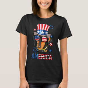 T-shirt America Dog Doxie 4 juillet