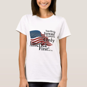 T-shirt America First Trump cite le drapeau patriotique