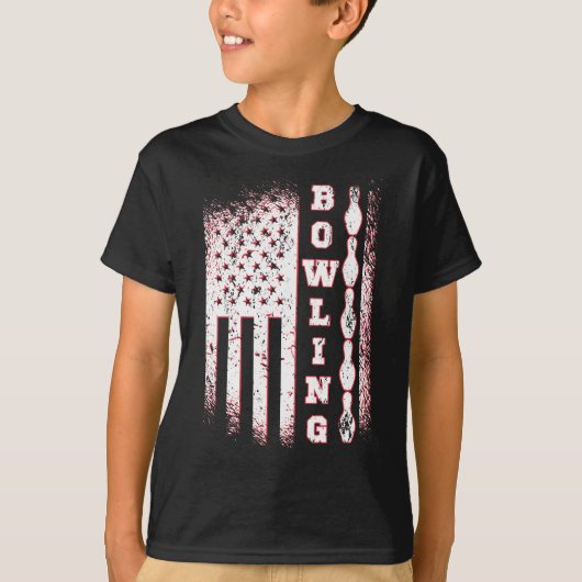 T-shirt America Flag Bowling Patriot Bowler Bowling (Devant)