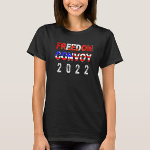 T-shirt America Flag Canada Flag Freedom Convoy 2022 Truck