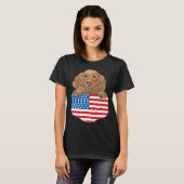 T-shirt America Flag Cocker Spaniel Dog In Pocket (Devant entier)