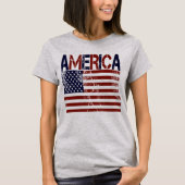 T-shirt America Flag Grungy (Devant)