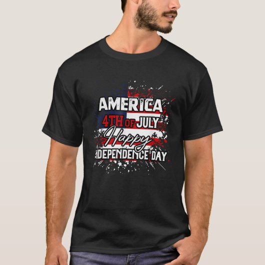 T-shirt America Happy 4th of July Independence day Men wom (Devant)