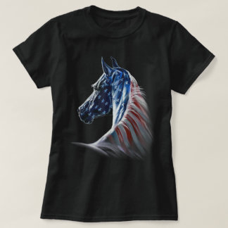 T-shirt America Horses Patriotic Horse American Flag