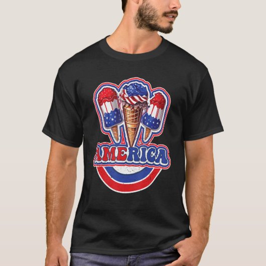 T-shirt America Ice Cream 4th Of July (Devant)