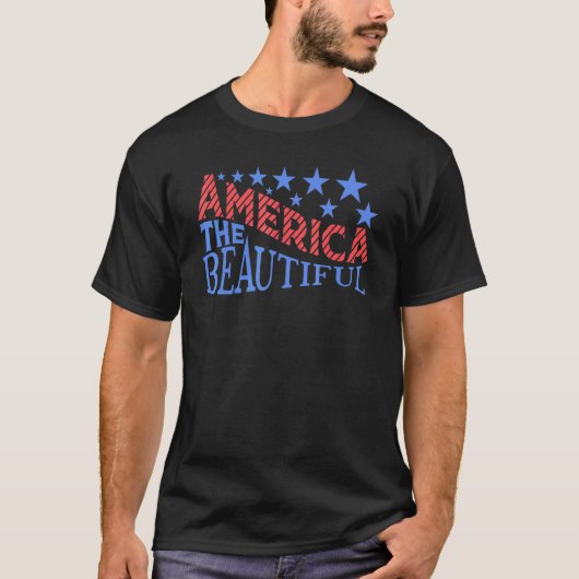 T-shirt America Independence Day Flag Star Belle (Devant)