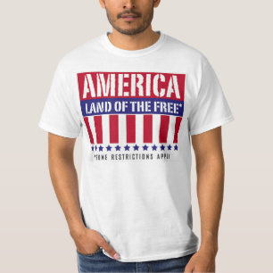 T-shirt America Land of the Freesome restrictions s'appliq