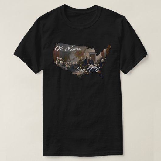 T-shirt America No Kings Est 1776 (Design devant)