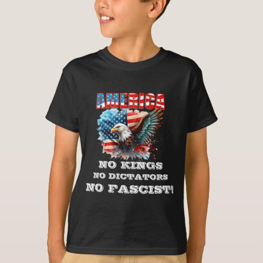 T-shirt America No Kings No Dictators No Fascist (Devant)