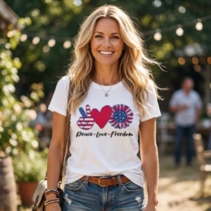 T-Shirt America. Paix. Amour. Liberté.