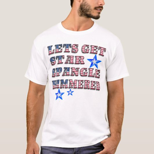 T-shirt America Patriotic Star Spangle Hammered Chemise (Devant)
