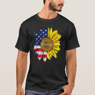 T-shirt America Patriotic Tournesol Top Agriturismo Décor 