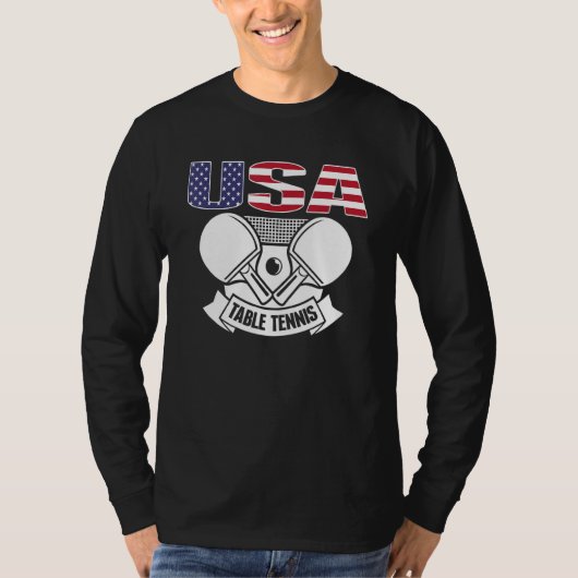 T-shirt America Ping Pong US Drapeau Tennis Team Supp (Devant)