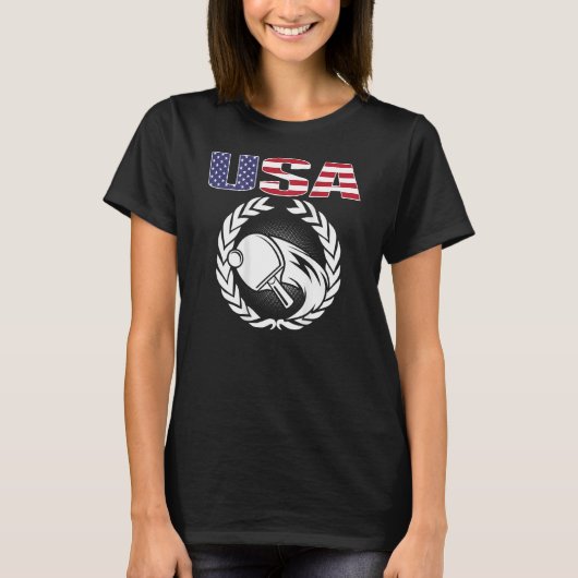T-shirt America Ping Pong US Drapeau Tennis Team Suppr (Devant)