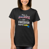T-shirt America Swedish Parts Sweden Map USA Flag Ancestry (Devant)