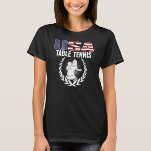 T-shirt America Table Tennis USA Drapeau Ping Pong Support
