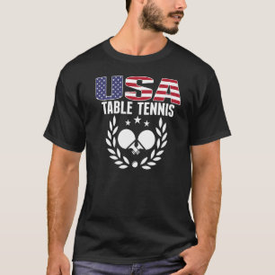 T-shirt America Table Tennis USA Drapeau Ping Pong Support