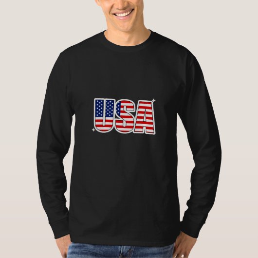 T-Shirt américain à manches longues avec nom (Devant)