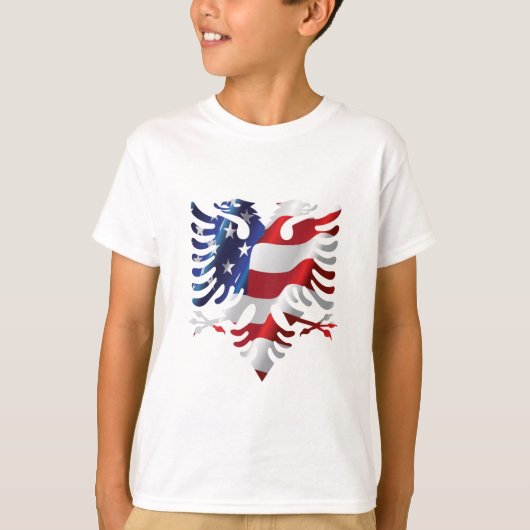 T-shirt Américain albanais Eagle (Devant)