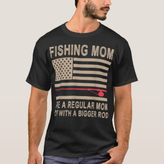 T-shirt Américain Américain Pêche Maman Comme Un Régulier