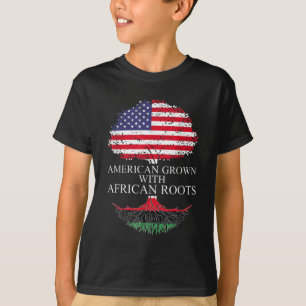 T-shirt Américain Cultivé Avec Des Racines Africaines Noir