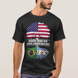 T-shirt Américain cultivé avec drapeau héritage Brésil Arg