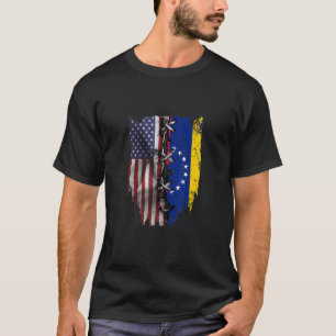 T-shirt Américain Cultivé Racines Vénézuéliennes USA Drape