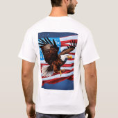 T-shirt américain d'aigle et drapeau (Dos)