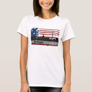 T-shirt américain de paysage urbain de villes de