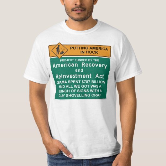 T-shirt américain de récupération - anti Barack (Devant)