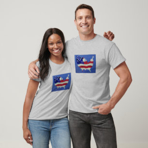 T-shirt américain de V-cou du Jersey d'amende de