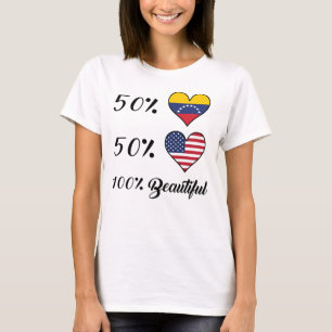 T-shirt Américain du Vénézuélien 50% de 50% 100% beau